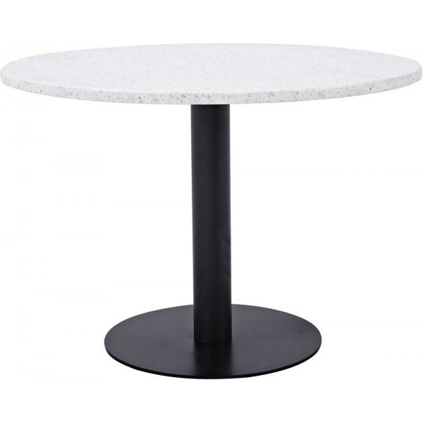 Spisebord Basebox 106 cm - Svart / Hvit Terrazzo