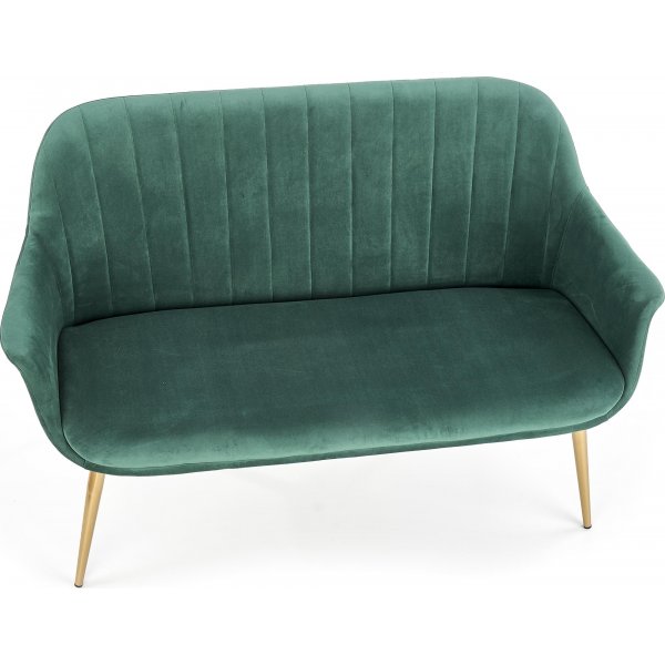 Eirik 2-seters sofa - Mrk grnn/gull