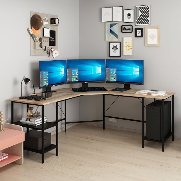 Power hjørne skrivebord 180 x 60 cm - Mørk brun Power hjørne skrivebord 180 x 60 cm - Mørk brun