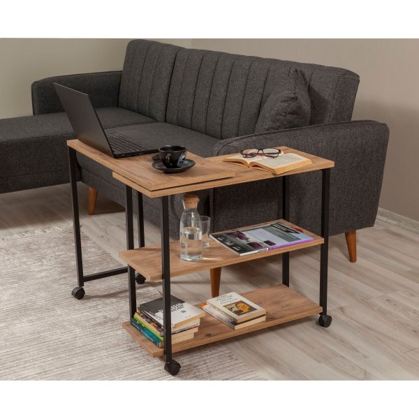 Melin sidebord - Furu/svart