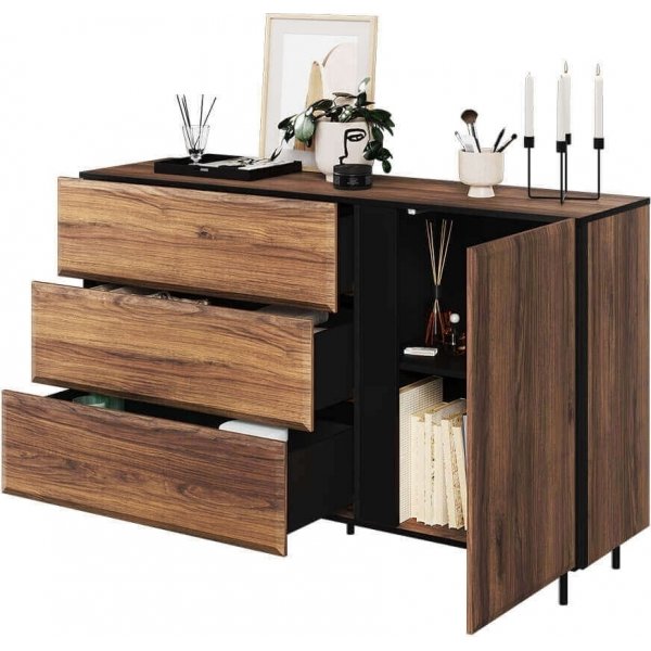 Borga kommode - Catania eik/sort