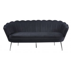 Musslan 3-seters sofa - Svart / krom + Tekstilrens for møbler Musslan 3-seters sofa - Svart / krom + Tekstilrens for møbler
