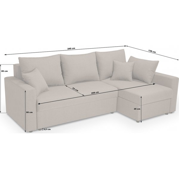 Zemek sovesofa - Svart Zemek sovesofa - Svart