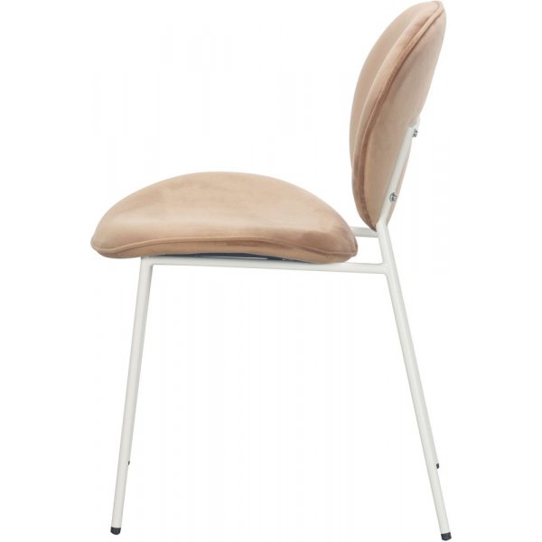 Rondo stol - Lysebrun (fløyel)/hvit Rondo stol - Lysebrun (fløyel)/hvit