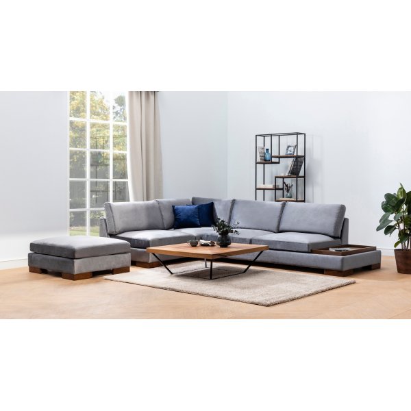 Tulip hjrnesofa - Mrk gr