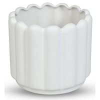 Krukke Ribb H15 cm - Hvit Krukke Ribb H15 cm - Hvit