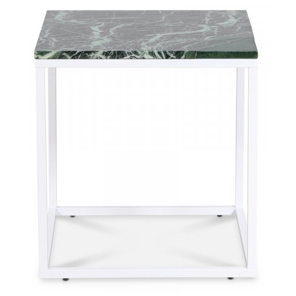 Accent stuebord 50 - Grønn marmor / Hvit Accent stuebord 50 - Grønn marmor / Hvit
