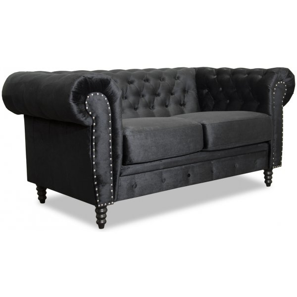 Ashford 2-seter chesterfield - Svart fl�yel