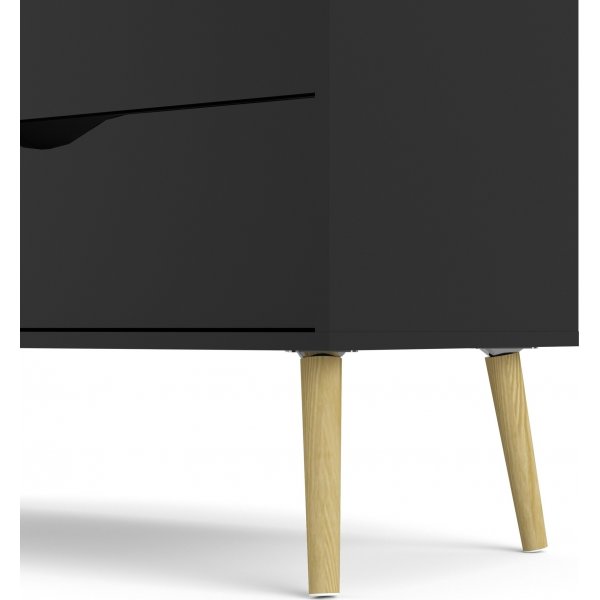 Oslo kommode med 4 skuffer - Sort/eik Oslo kommode med 4 skuffer - Sort/eik