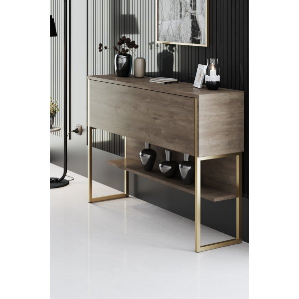 Lux avlastningsbord 120 x 30 cm - Valnøtt/gull Lux avlastningsbord 120 x 30 cm - Valnøtt/gull