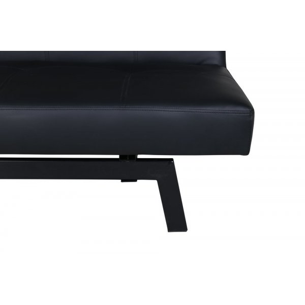 Sleep sovesofa - Svart kunstig skinn + Tekstilpleie for m�bler