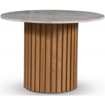 Sumo spisebord Ø105 cm - Oljet eik / Sølvmarmor