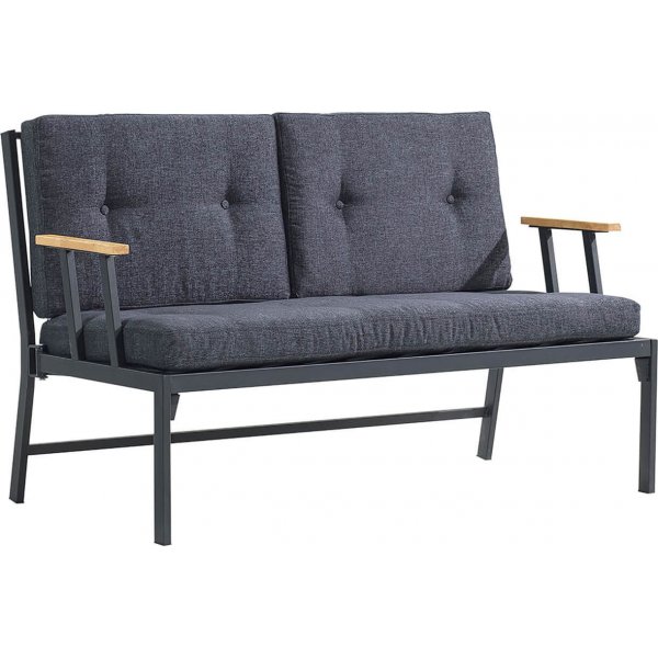 Lotus 2-seters utesofa - Svart/antrasitt
