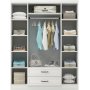 Henna garderobe 140 x 50 x 182 cm - Hvit