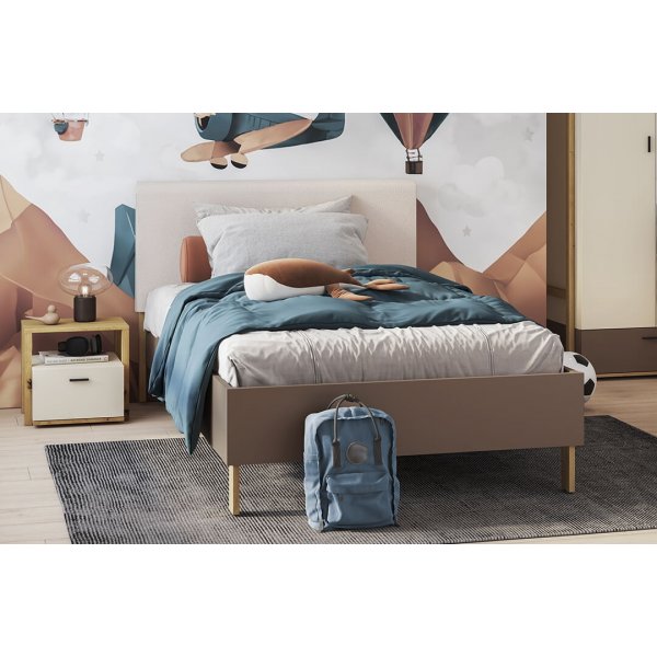 Lenny sengeramme 120 x 200 cm - Artisan eik/beige/tr�ffel