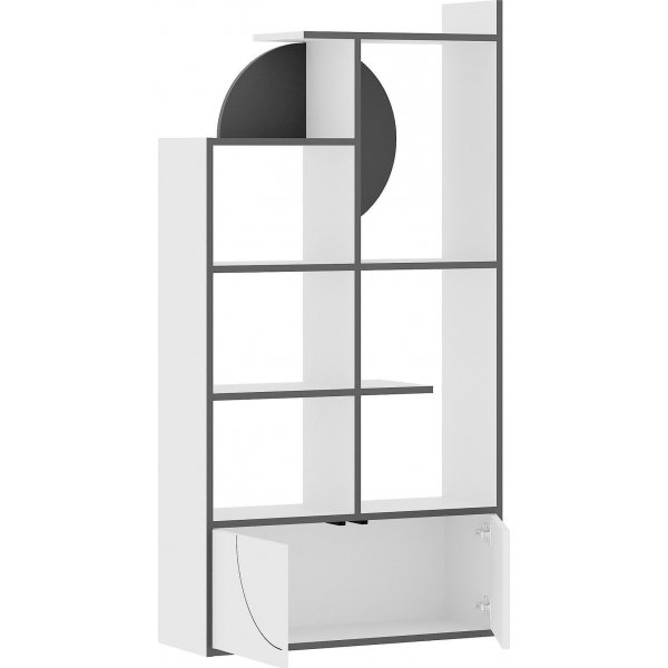 Half bokhylle - Hvit/antrasitt Half bokhylle - Hvit/antrasitt