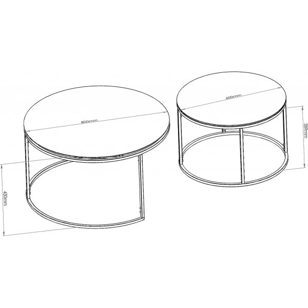 Kyoto sidebord Ø60/80 cm - Sort Kyoto sidebord Ø60/80 cm - Sort