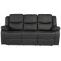 Mozart 3-seter Reclinersofa - Svart PU