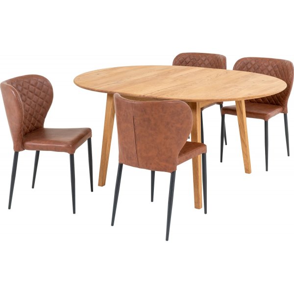 Metz spisegruppe - Natur/brun Metz spisegruppe - Natur/brun