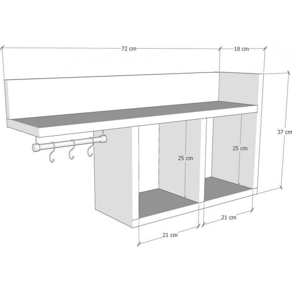 Pare vegghylle - Furu