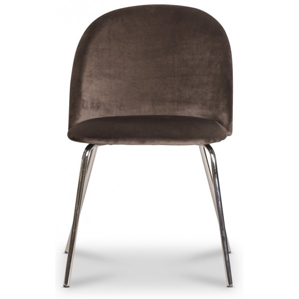 Giovani fløyelsstol - Beige/krom Giovani fløyelsstol - Beige/krom