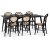 Dipp spisegruppe; spisebord, 180x90 cm med 6 Alice spisestoler i rotting