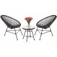 Cafégruppe Fiji bord + 2 stoler - Svart Cafégruppe Fiji bord + 2 stoler - Svart