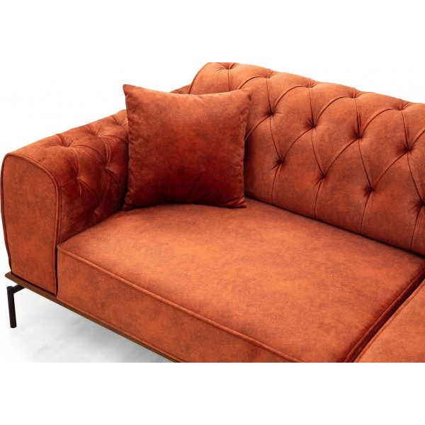 Siesta Capitone 3-seters sofa - Oransje Siesta Capitone 3-seters sofa - Oransje