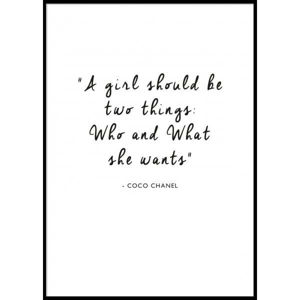 A GIRL SHOULD BE TWO THINGS.. - Plakat 50x70 cm