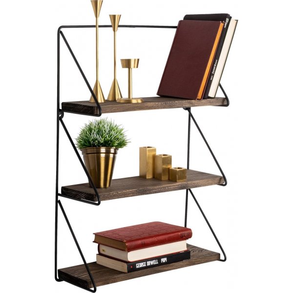 Viola vegghylle - Svart/valnøtt Viola vegghylle - Svart/valnøtt