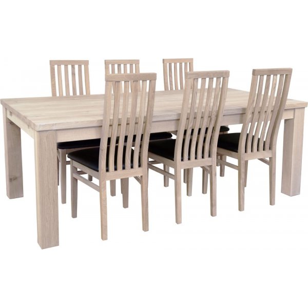 Quebec spisebord 200x100 cm - Hvit pigmentert oljet eik Quebec spisebord 200x100 cm - Hvit pigmentert oljet eik