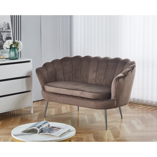 Musslan 2-seters sofa - Brun / krom Musslan 2-seters sofa - Brun / krom