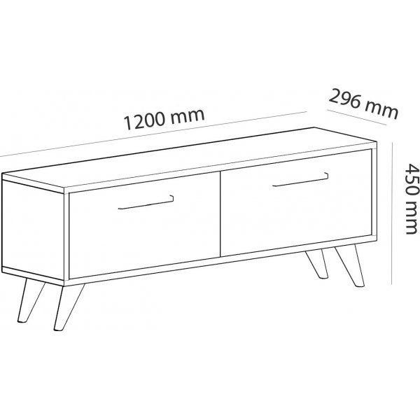 Melisa mediabenk - Hvit/antrasitt