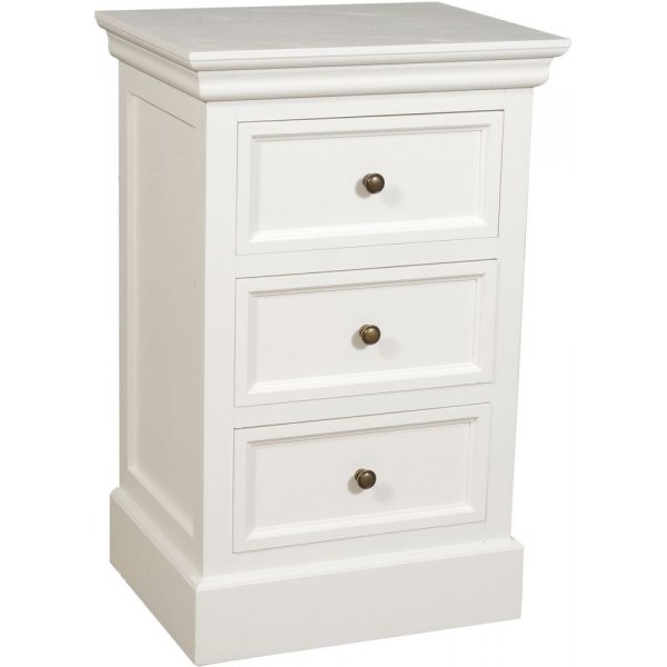Lela nattbord 3 skuffer - Antikkhvit + Tekstilrens for mbler