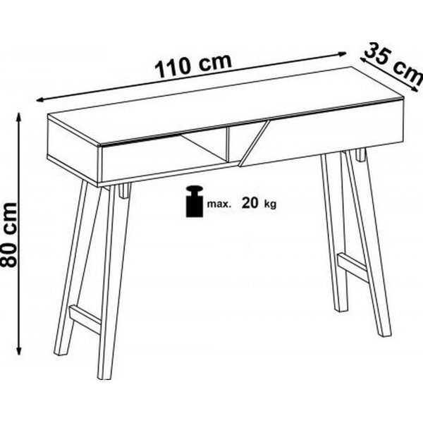 Induzo avlastningsbord 110x 35 cm - Hvit Induzo avlastningsbord 110x 35 cm - Hvit