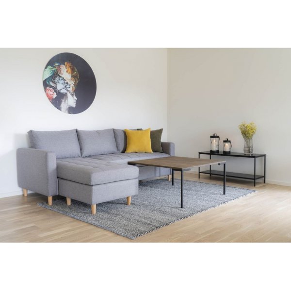 Firenze Divansofa - Lys grå/bøk Firenze Divansofa - Lys grå/bøk