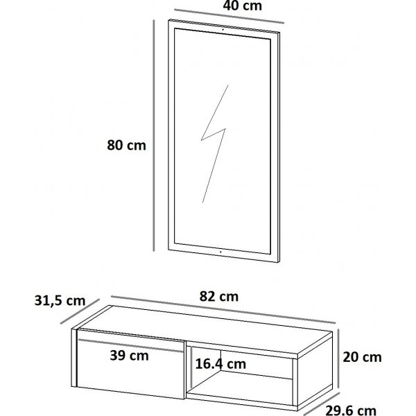 Clara gangmøbel - Antrasitt/hvit Clara gangmøbel - Antrasitt/hvit