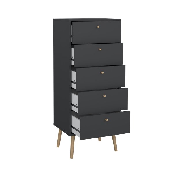 Bodo kommode med 5 skuffer - matt gr�