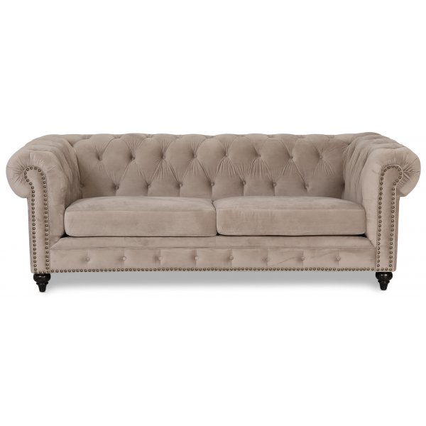 Chesterfield Montgomery 3-seter sofa - Beige flyel