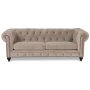 Chesterfield Montgomery 3-seter sofa - Beige flyel