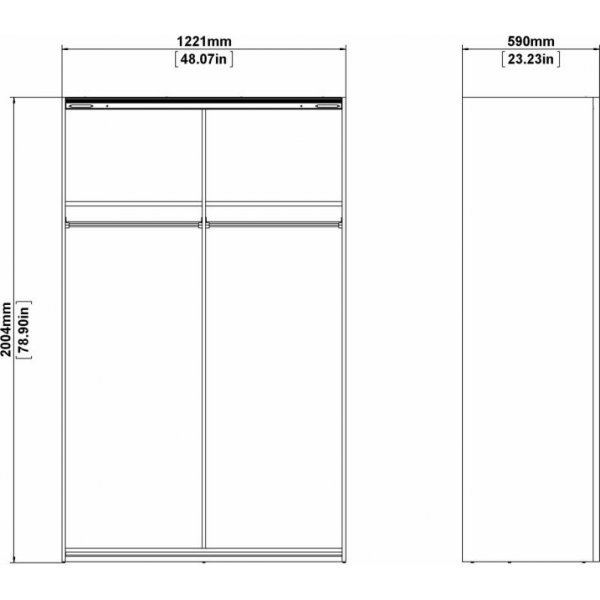 Verona smal garderobe - Hvit Verona smal garderobe - Hvit