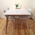 Kundebilde Century spisebord 160 cm - hvit/Lys eik