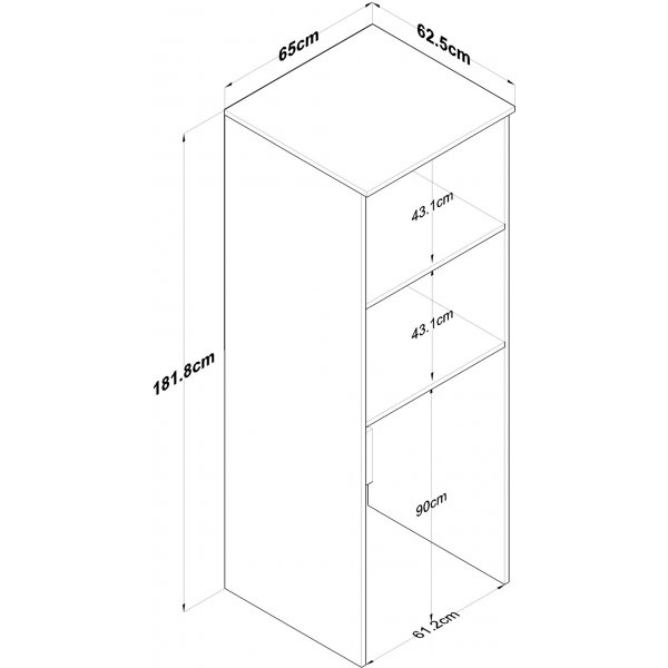 Lang vaskemaskinskap 110 - Hvit Lang vaskemaskinskap 110 - Hvit