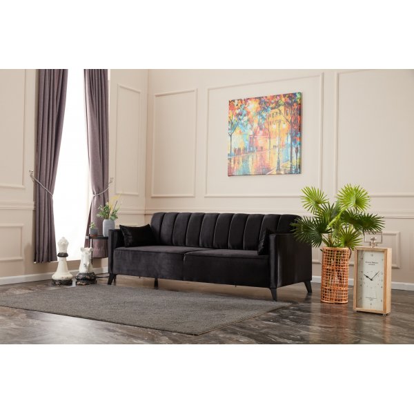 3-seters sovesofa - Svart