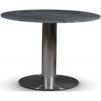 SOHO spisebord Ø105 cm - Børstet aluminium / Grå marmor