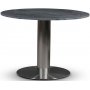 SOHO spisebord 105 cm - Brstet aluminium / Gr marmor