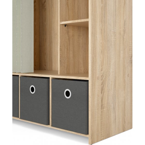 Lola garderobe - Eik/beige/gr�
