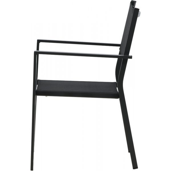 Matvaregruppen i Chania; 6 stoler med bord 205 x 90 cm - Svart/natur Matvaregruppen i Chania; 6 stoler med bord 205 x 90 cm - Svart/natur