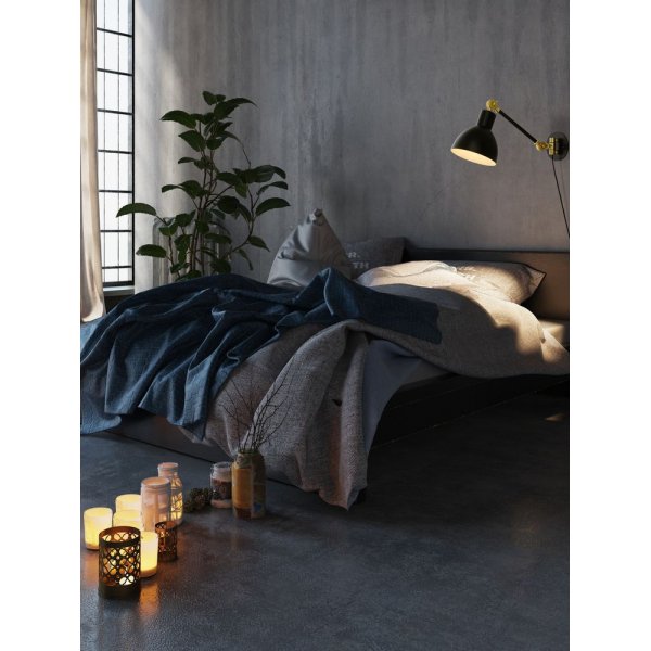 Vegglampe Dublin - Svart / matt messing