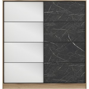 Kapusta garderobeskap med speildr, 180 cm - Brun/svart